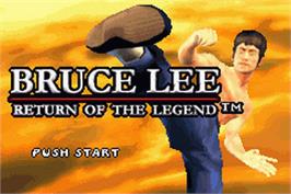 Title screen of Bruce Lee: Return of the Legend on the Nintendo Game Boy Advance.