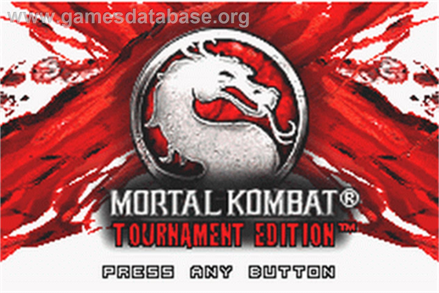 Mortal Kombat: Tournament Edition - Nintendo Game Boy Advance - Artwork - Title Screen