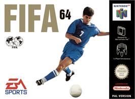 Box cover for FIFA 64 on the Nintendo N64.