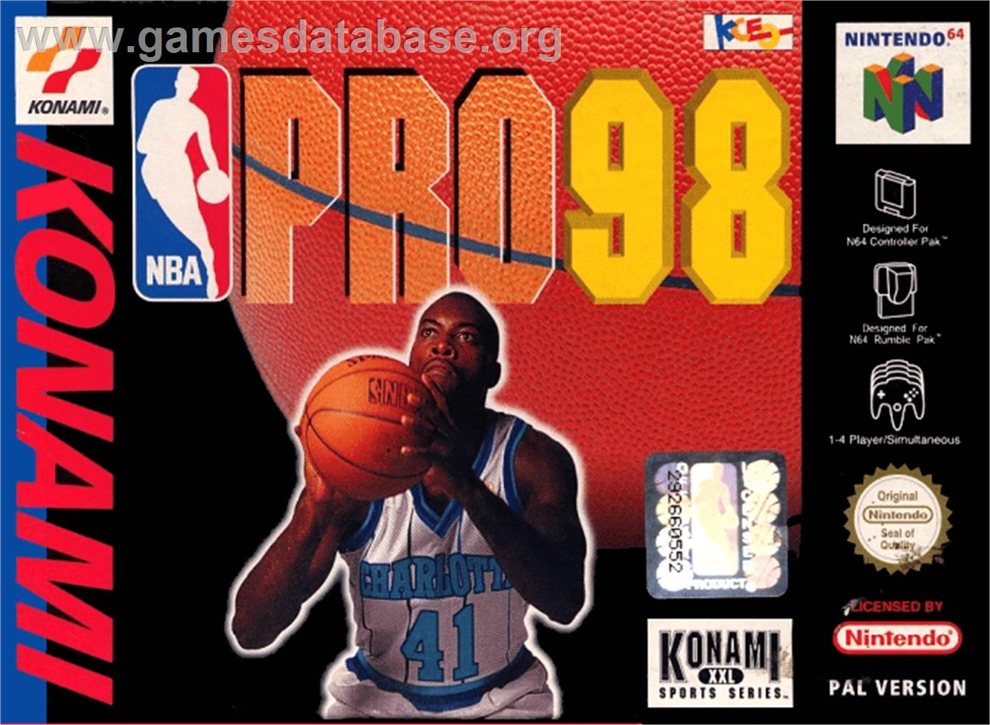 NBA Pro 98 - Nintendo N64 - Artwork - Box