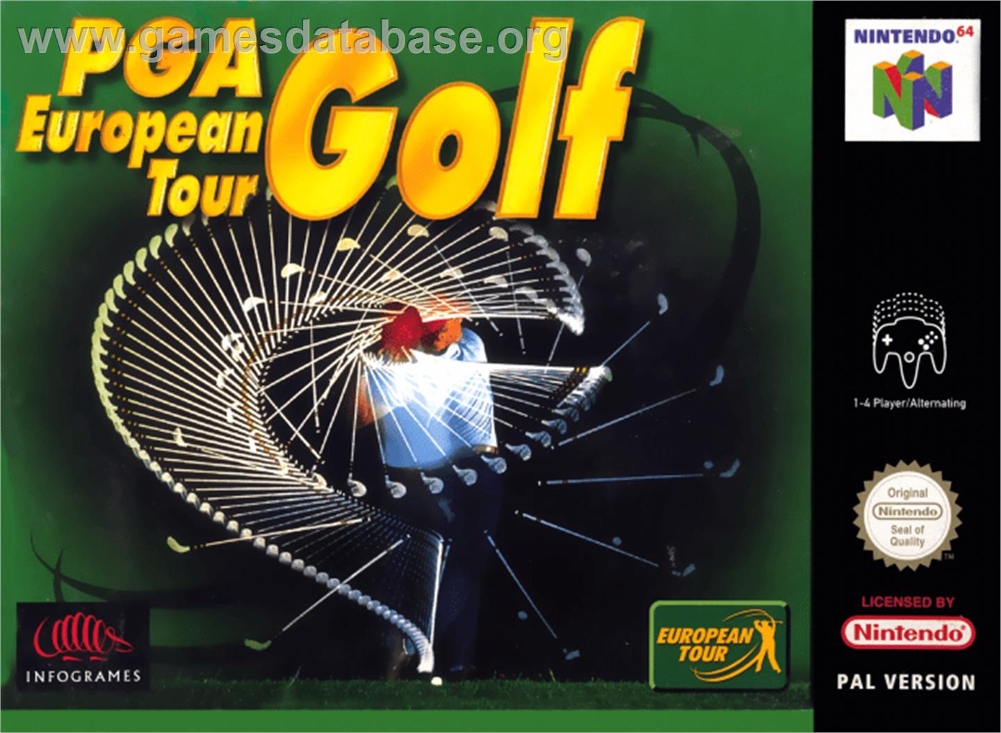 PGA Golf European Tour - Nintendo N64 - Artwork - Box