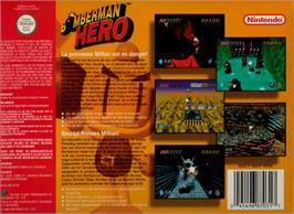 Box back cover for Bomberman Hero on the Nintendo N64.