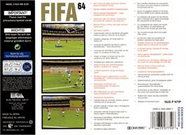 Box back cover for FIFA 64 on the Nintendo N64.