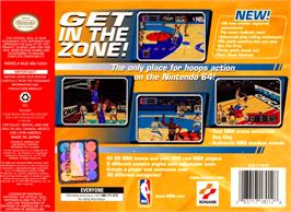 Box back cover for NBA: In the Zone '99 on the Nintendo N64.