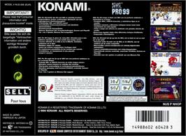 Box back cover for NHL Pro 99 on the Nintendo N64.