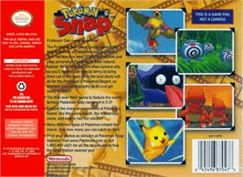 Box back cover for Pokemon Snap Station on the Nintendo N64.