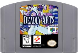 Cartridge artwork for Deadly Arts on the Nintendo N64.