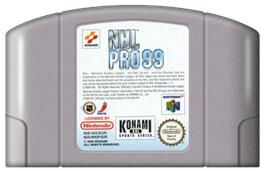 Cartridge artwork for NHL Pro 99 on the Nintendo N64.