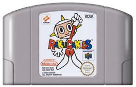 Cartridge artwork for Rakugakids on the Nintendo N64.