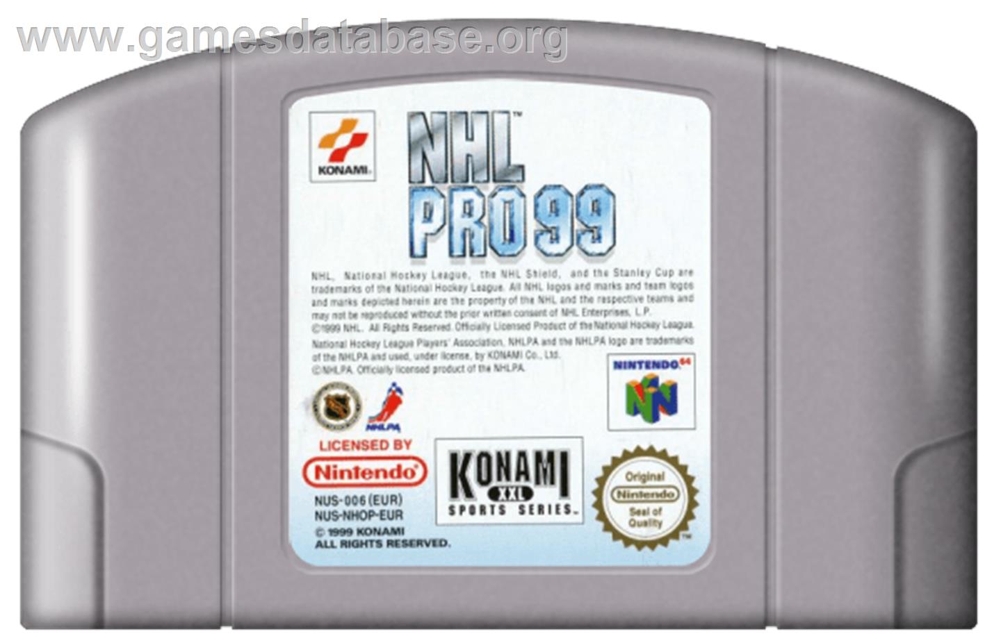 NHL Pro 99 - Nintendo N64 - Artwork - Cartridge