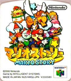 Top of cartridge artwork for Mario Story on the Nintendo N64.