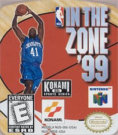 Top of cartridge artwork for NBA: In the Zone '99 on the Nintendo N64.