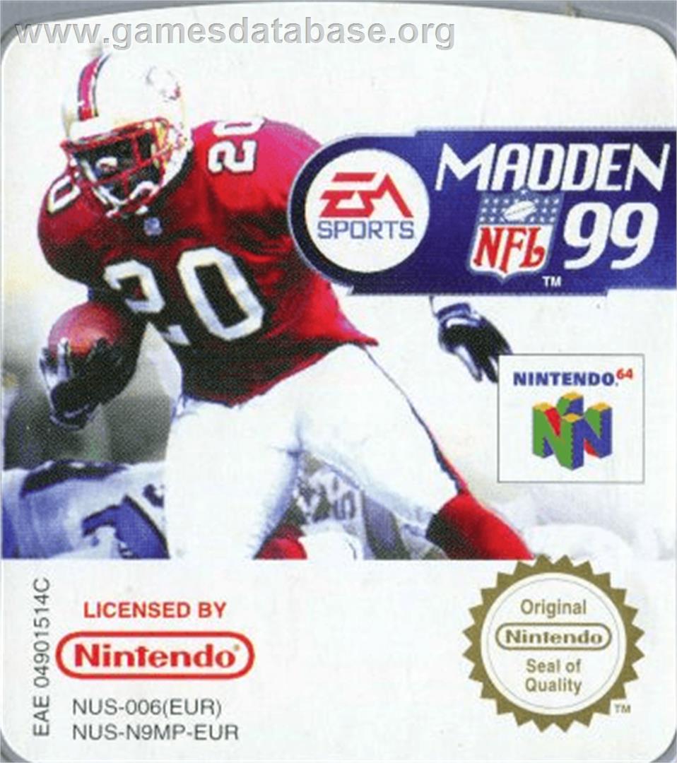 Madden NFL '99 - Nintendo N64 - Artwork - Cartridge Top