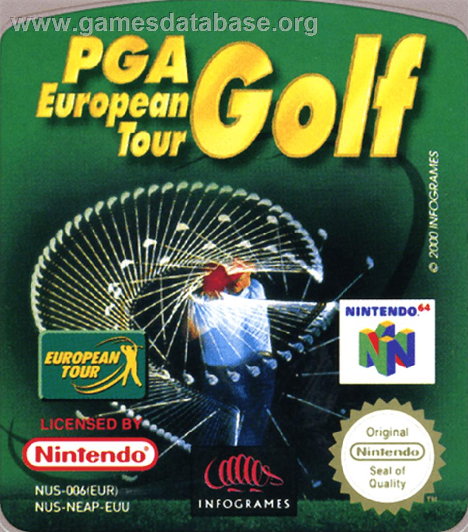 PGA Golf European Tour - Nintendo N64 - Artwork - Cartridge Top