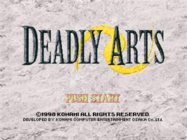 Title screen of Deadly Arts on the Nintendo N64.