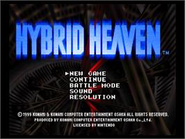 Title screen of Hybrid Heaven on the Nintendo N64.