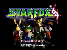 Title screen of Lylat Wars on the Nintendo N64.