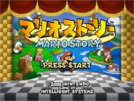 Title screen of Mario Story on the Nintendo N64.