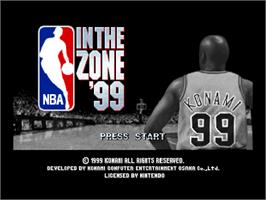 Title screen of NBA: In the Zone '99 on the Nintendo N64.