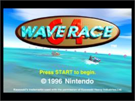 Title screen of Wave Race 64 on the Nintendo N64.