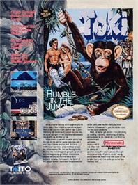 Advert for Toki: Going Ape Spit on the Sega Genesis.