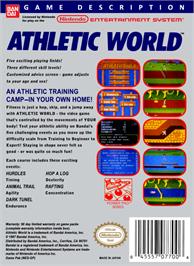 Box back cover for Athletic World on the Nintendo NES.