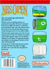 Box back cover for Open Tournament Golf on the Nintendo NES.