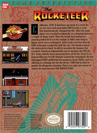 Box back cover for Rocketeer on the Nintendo NES.