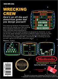 Box back cover for Wrecking Crew on the Nintendo NES.