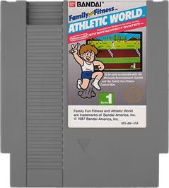 Cartridge artwork for Athletic World on the Nintendo NES.