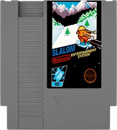 Cartridge artwork for Slalom on the Nintendo NES.