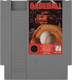 Cartridge artwork for Tecmo Baseball on the Nintendo NES.