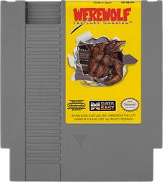 Cartridge artwork for Werewolf: The Last Warrior on the Nintendo NES.