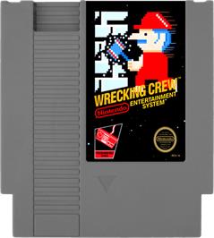 Cartridge artwork for Wrecking Crew on the Nintendo NES.