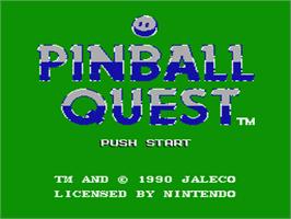 Title screen of Pinball Quest on the Nintendo NES.