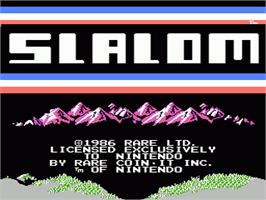 Title screen of Slalom on the Nintendo NES.