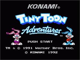 Title screen of Tiny Toon Adventures on the Nintendo NES.