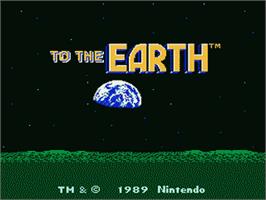 Title screen of To the Earth on the Nintendo NES.