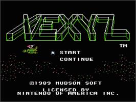 Title screen of Xexyz on the Nintendo NES.