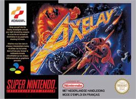Box cover for Axelay on the Nintendo SNES.