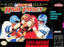 Box cover for Super High Impact on the Nintendo SNES.