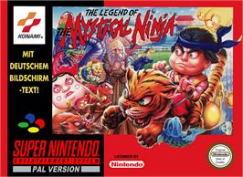Box cover for The Legend of the Mystical Ninja on the Nintendo SNES.