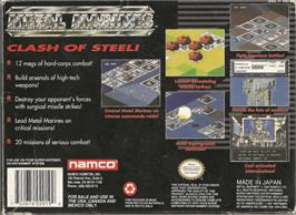 Box back cover for Metal Marines on the Nintendo SNES.