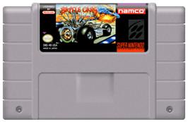 Cartridge artwork for Battle Cars on the Nintendo SNES.