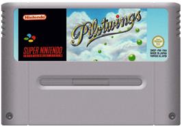 Cartridge artwork for Pilotwings on the Nintendo SNES.