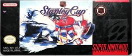 Top of cartridge artwork for NHL Stanley Cup on the Nintendo SNES.