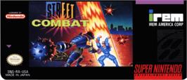 Top of cartridge artwork for Street Combat on the Nintendo SNES.