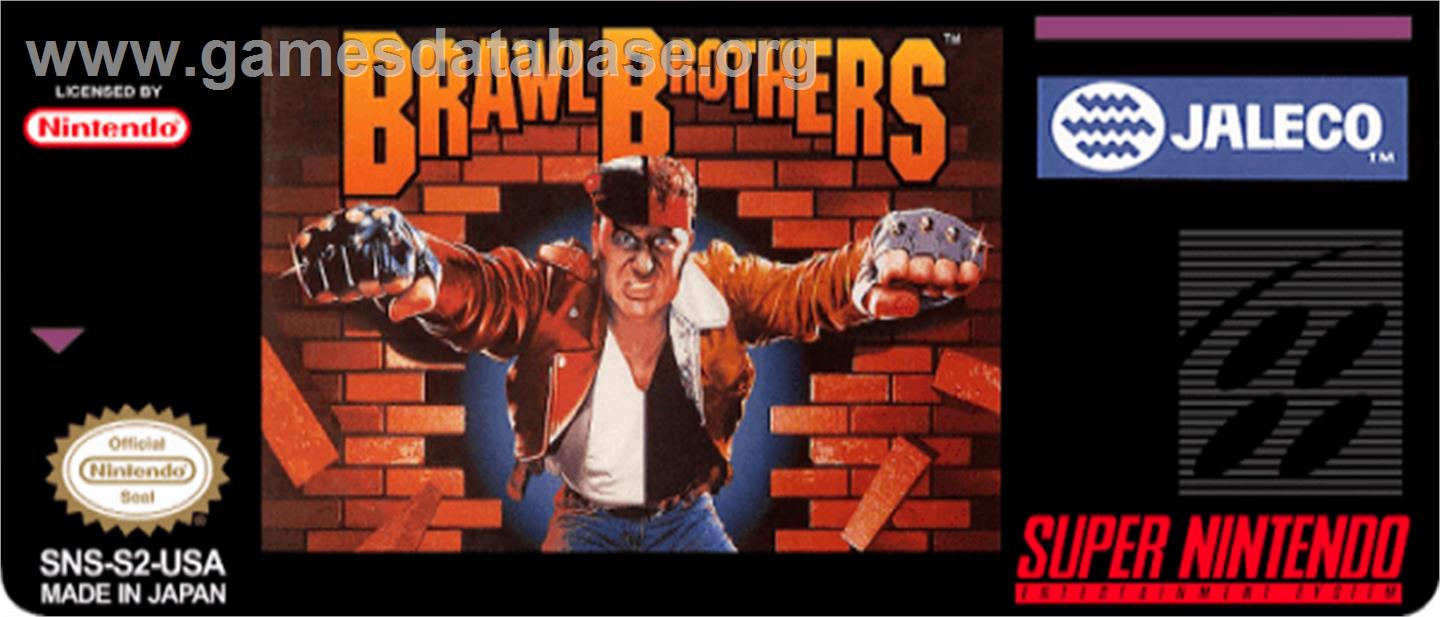 Brawl Brothers - Nintendo SNES - Artwork - Cartridge Top