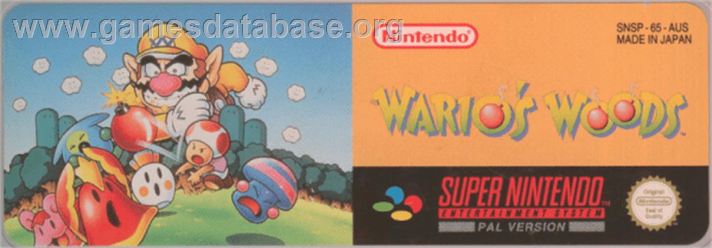 Wario's Woods - Nintendo SNES - Artwork - Cartridge Top