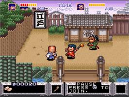 In game image of The Legend of the Mystical Ninja on the Nintendo SNES.